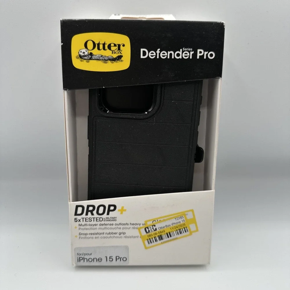 OtterBox iPhone 15 Pro Defender Pro Series Case With Belt Clip - Black